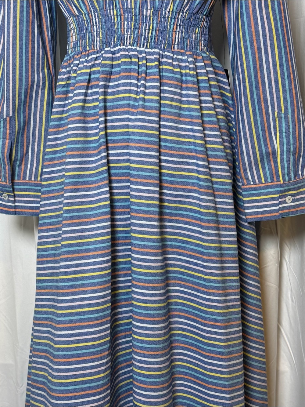 Tuckernuck Provence Stripe Mila Dress Medium NWT Cotton Linen Maxi Pockets - Picture 11 of 16